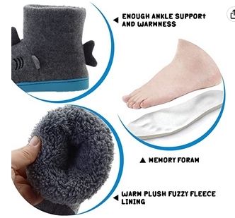 Lulex Childrens Slippers Grey Shark Size junior 6