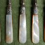 Vintage Mother Of Pearl Handle Cake Forks Image 3