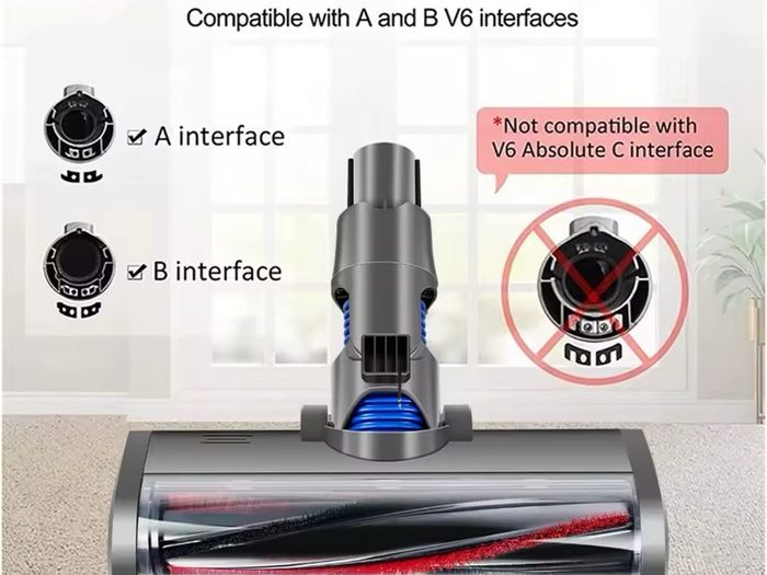 V6 Electric Roller Brush Motorized Turbo Compatible with Dyson V6 DC58 DC59 DC61 DC62 Quick Release with Bristle Roller for Carpet