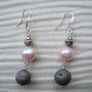 Pearl/Druzy earrings,Drop earrings,NewGift.Handmade earrings Image 3