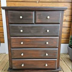 drawers dark oak stained