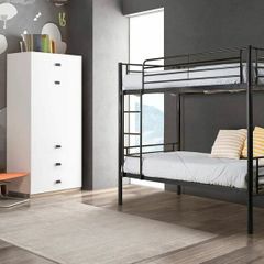 Metal Single Bunk Bed Frame- Black - Free Deliver