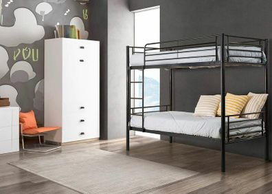 Metal Single Bunk Bed Frame- Black - Free Deliver