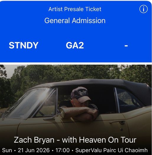 3x Zach Bryan tickets