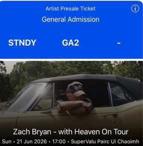3x Zach Bryan tickets