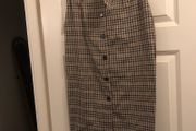 Penney's check button detail midi skirt