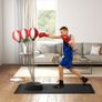 Adjustable Free-Standing Punching Bag with Gloves & Fillable Base, 43 x 43 x 126-144 cm (17 x 17 x 49.6-56.7 in),Red/White Image 2