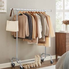 Heavy Duty Clothes Rail on wheels with Protective Covering