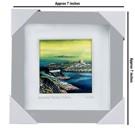 Low Cloud Dalkey Island, Dublin, small framed print by Helen Mathews