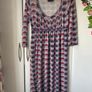 dress next size 10 empire neckline grey patterned dress Image 2