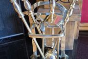 Vintage Solid Brass Fireplace Companion Set  5 Piece
