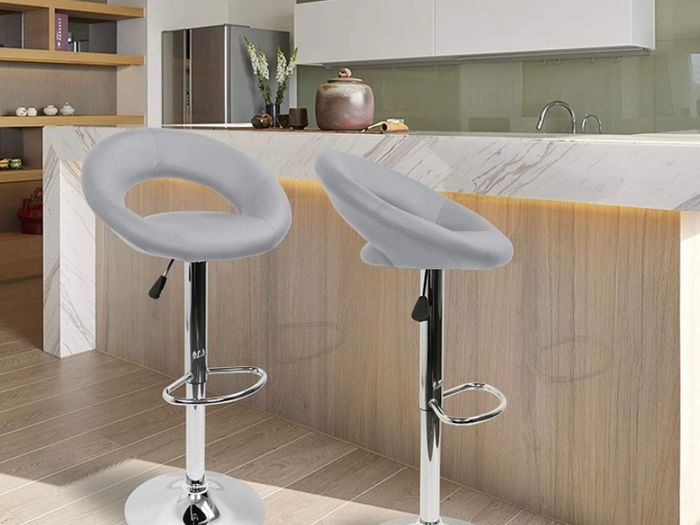 Heart Bar Stools Set of 2, Adjustable Breakfast Kitchen Faux Leather Bar Stools,Modern Dining Crescent Shaped Bar Seats MULTIPLE COLOURS AVAILABLE (FREE POSTAGE)