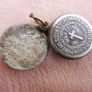 Vintage St Bernadette Sliding Medal with Tissue Relic--Vintage/Antique Round Reliquary/Theca Necklace Pendant--Lourdes Soubirous Saint Catholic Image 7
