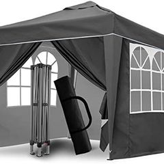 3x3m Pop Up Gazebo Fully Waterproof, All Weather Gazebo ideal for Outdoor Party Camping with Weights