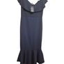 NEW_ Quiz Bardot Midi Dress in Navy Image 3