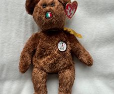 TY Beanie Buddies Champion FIFA World Cup 2002 Italy Teddy Bear Used Please look at the pictures