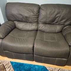 Grey Fabric Electric 2-Seater Recliner Sofa