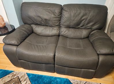 Grey Fabric Electric 2-Seater Recliner Sofa