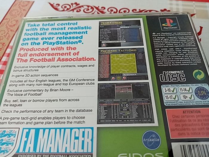 F. A. Manager - PlayStation 1 Ps1 Games - Original