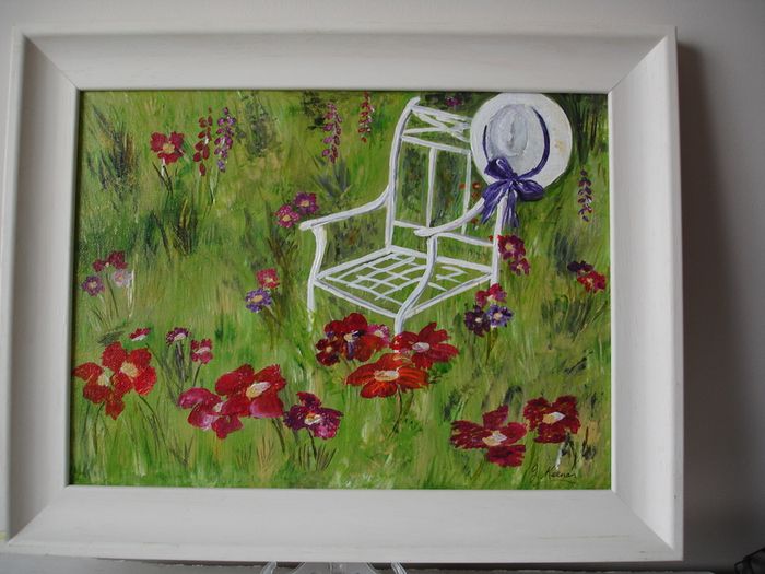 Framed Painting Fragrant Bliss  Acrylic on canvas.