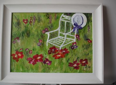 Framed Painting Fragrant Bliss  Acrylic on canvas.