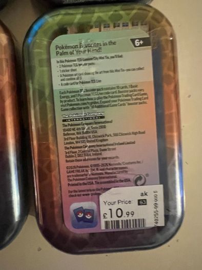 Pokemon 4 Lumiose City Mini Tins NEW