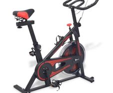 Exercise Training Bike with Pulse Sensors Black and Red