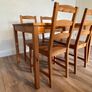 Solid Pine Wood Dining Table & 4 Chairs Image 5