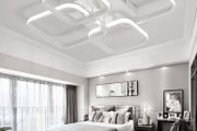 FLASH SALE Modern LED Ceiling Light with 4 White Squares, 60W Flush Mount Pendant Light, Acrylic Chandelier for Living Room Bedroom Dining Room, 6000K Cool White Light