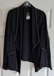 Wallis Black Diamante Trim Blazer. Size 18. New