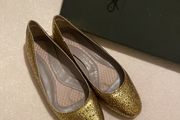 Designer Anya Hindmarch gold ballet shoes Jennie Size 37