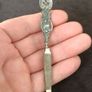 Victorian toilet set consisting of a button hook and a nail file silver 925 Image 8