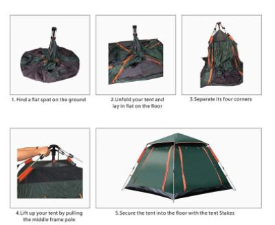 5-6 Persons Automatic Tent Outdoor Camping Tent Double Layer Waterproof Easy Instant Setup Protable Backpacking For Sun Shelter