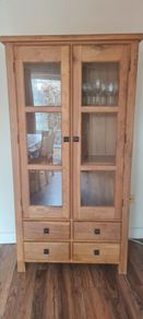 Oak Display/Dresser Glass Cabinet