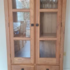 Oak Display/Dresser Glass Cabinet