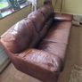 3 seater brown leather couch/sofa Image 3