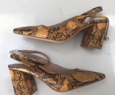 New Look Mustard Croc effect heels BNWT (Size 5)