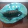 Stunning Vintage Mid Century Modern Ceramic Ashtray in the Most Amazing Turquoise Green and Brown Glaze, Grand River Pottery, Fergus, Canada- A Tobacciana Collector's Dream Piece! Image 4