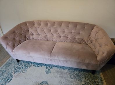 Compact 3 Seater Pink Sofa