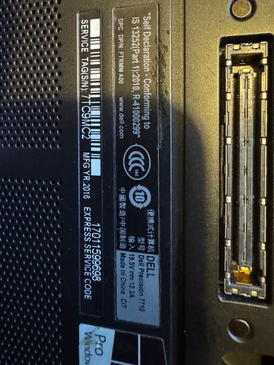 2016 Dell Precision 7710, Win-11 Pro, 48GB RAM.