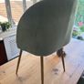 4 x Dinning Chairs, Green Velvet Image 4