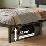 3ft with Curved Upholstered Headboard, 36 cm High, Heavy Duty Metal Bed Frame Single with Steel Slats, Ample Storage Underbed, Easy Assembly, Noise Free, Black Image 4