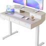 Standing Desk with Fabric Drawers, 100x60cm, Natural Image 2