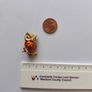 Gold Tone Orange Enamel Owl Brooch Image 5
