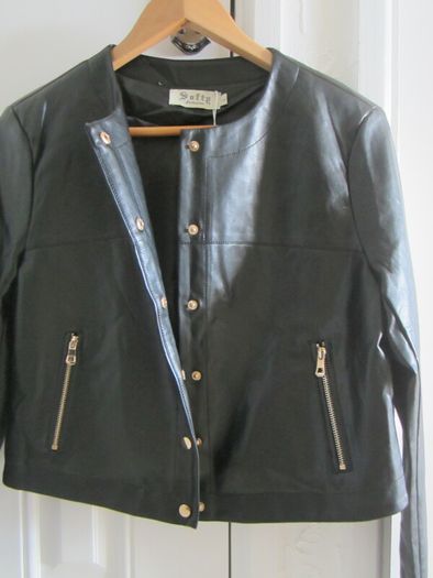 Soft Black Faux Leather Jacket - BNWT