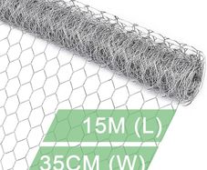 Chicken Wire Mesh  35CM by 15M Garden Animal Barrier Fence, 1 inch Mesh Fence for Pet,Rabbit,Poultry