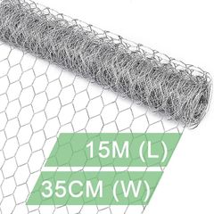 Chicken Wire Mesh  35CM by 15M Garden Animal Barrier Fence, 1 inch Mesh Fence for Pet,Rabbit,Poultry