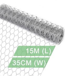 Chicken Wire Mesh  35CM by 15M Garden Animal Barrier Fence, 1 inch Mesh Fence for Pet,Rabbit,Poultry