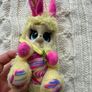 Bush Baby World PLUSH Yellow & floral Moveable Eyes 2018 about 6" Used Glue on the tail Please look at the pictures Image 6