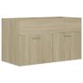 Sink Cabinet with Built-in Basin Sonoma Oak Chipboard Image 5